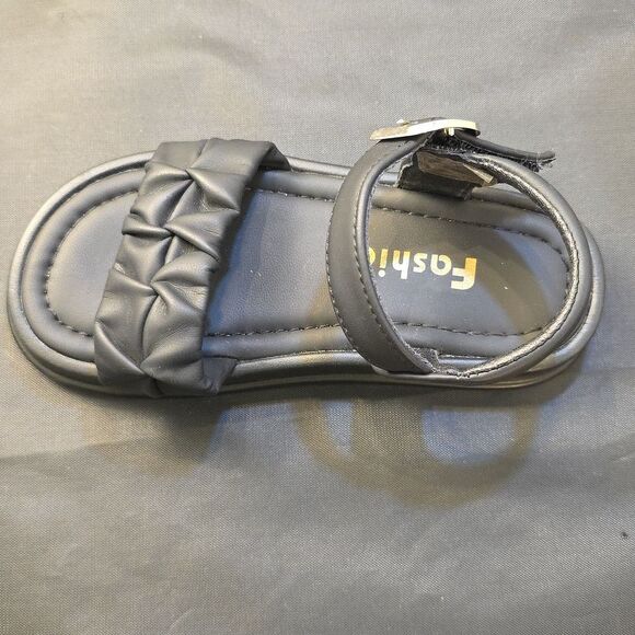 FASHION GIRLS' LIGHTWEIGHT SKIN-FRIENDLY CASUAL KIDS STYLE  FOLD DETAIL SANDAL - Picture 15 of 15